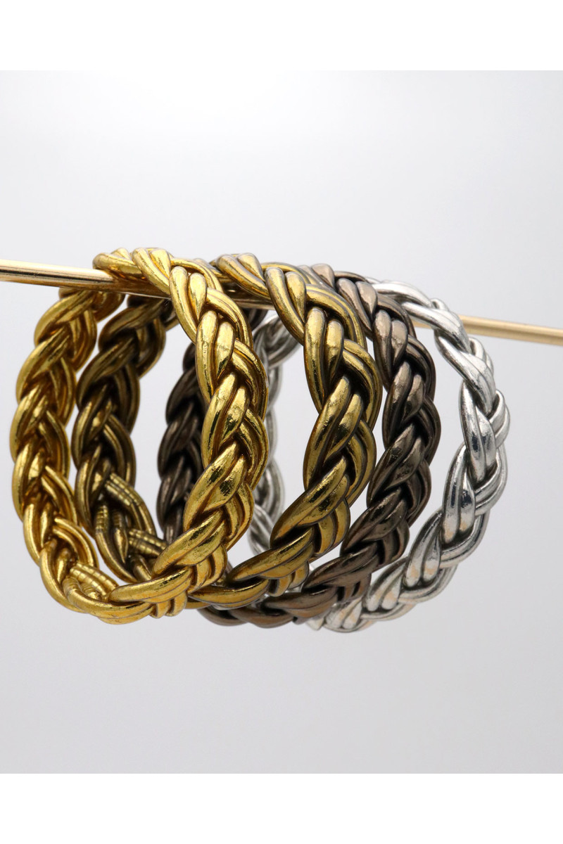 Jonc double tresse DORÉ ANTIQUE