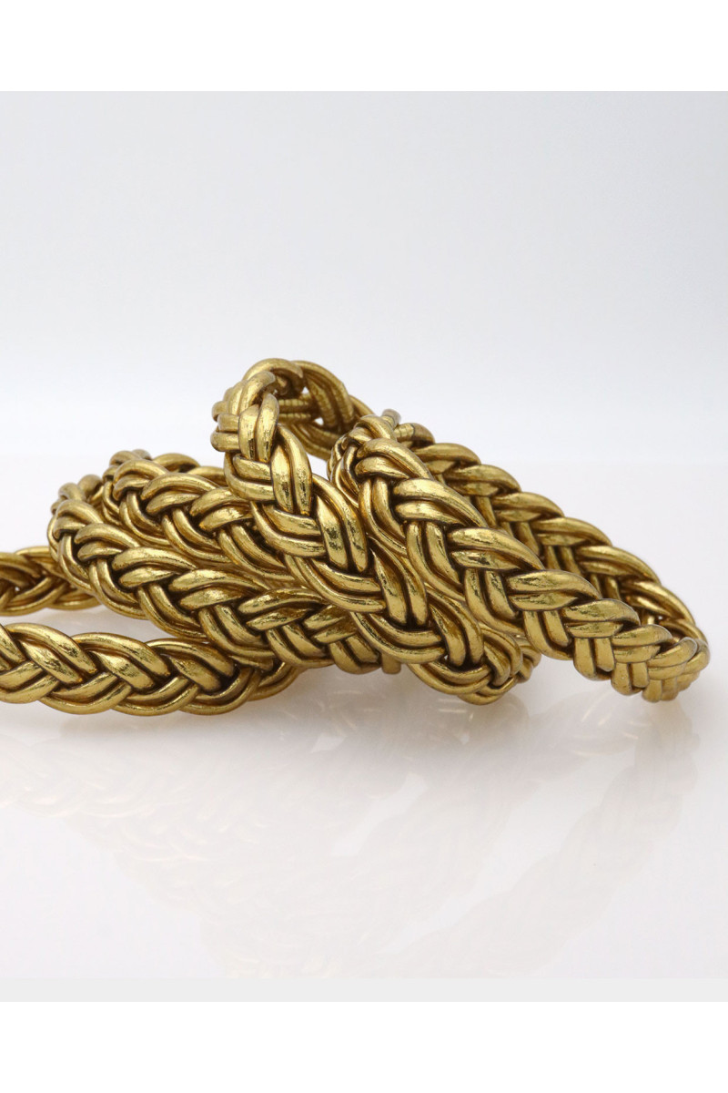 Jonc double tresse DORÉ ANTIQUE