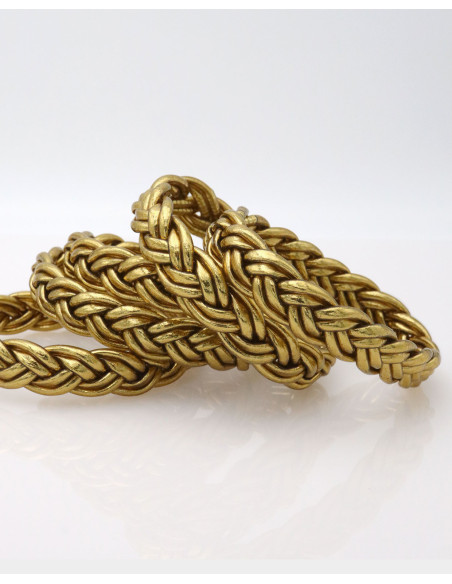 Jonc double tresse DORÉ ANTIQUE
