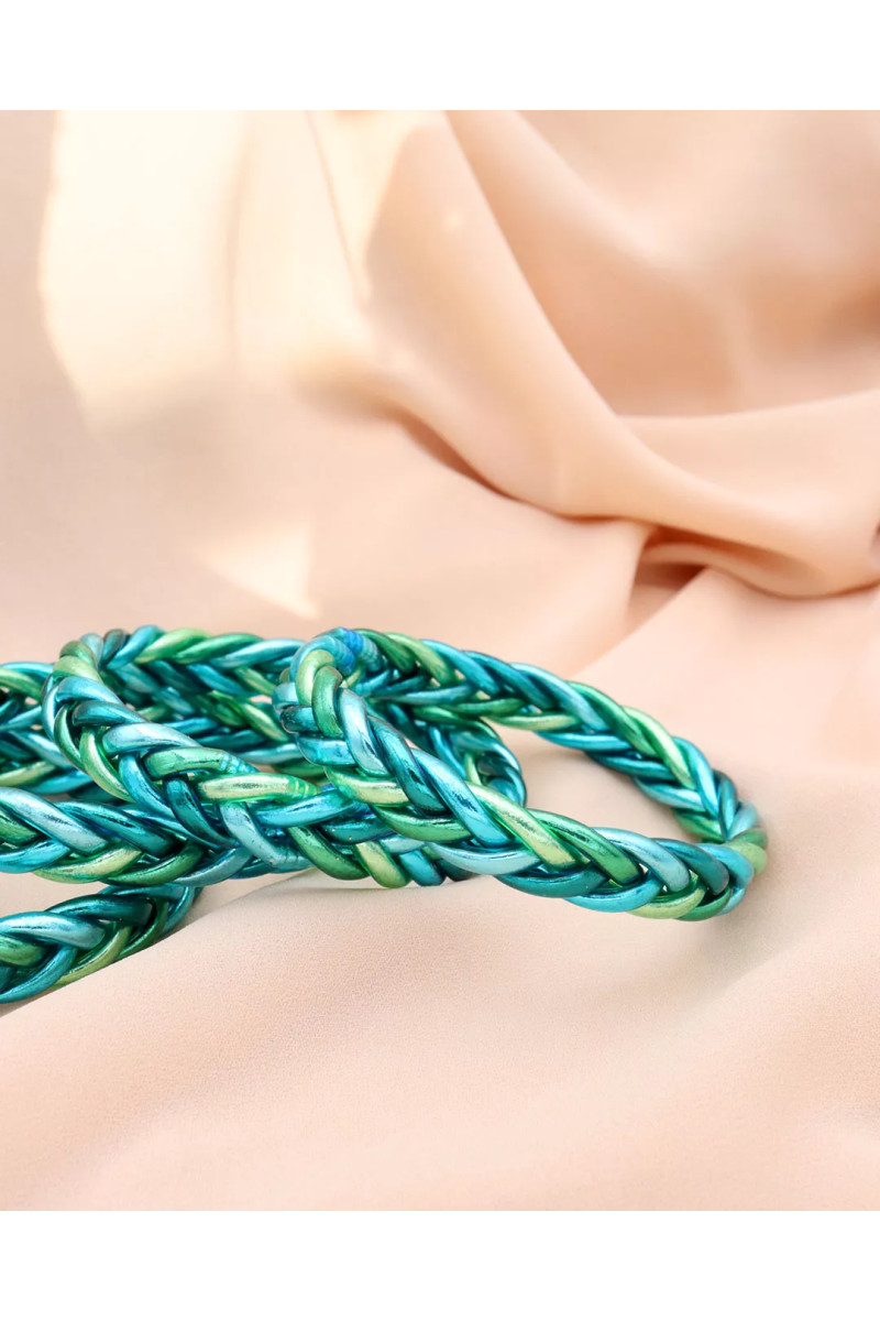 Buddhist bangle braided multicolour AQUA 2