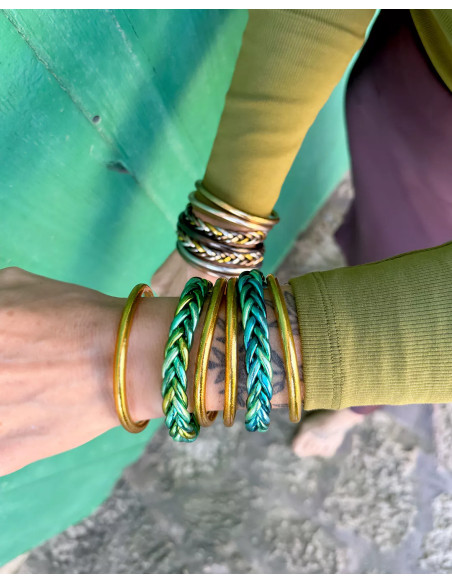 Buddhist bangle braided multicolour AQUA 2
