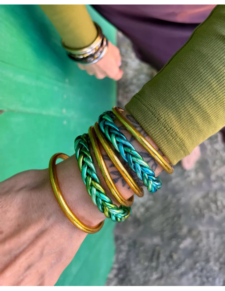 Buddhist bangle braided multicolour AQUA 2