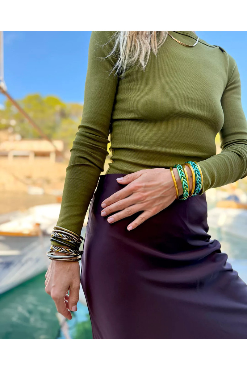 Buddhist bangle braided multicolour AQUA 2
