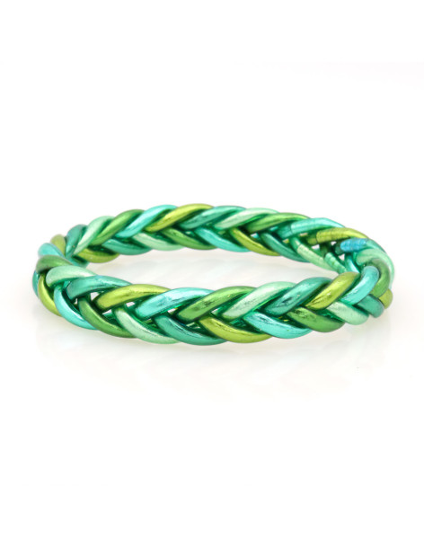 Jonc Bouddhiste tressé multicolore Aqua