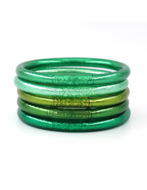 Lot de 5 joncs bouddhistes VERT 2