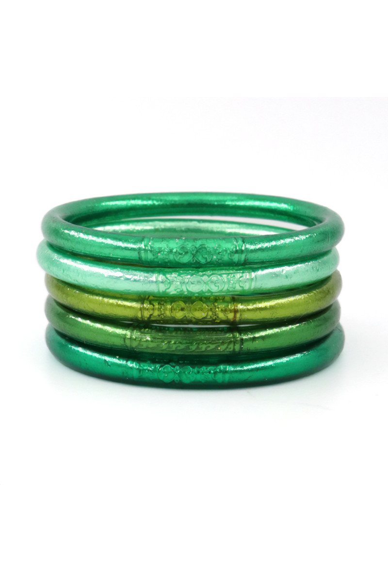 Lot de 5 joncs bouddhistes VERT 2