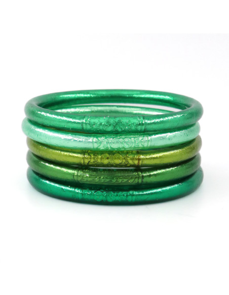 Lot de 5 joncs bouddhistes VERT 2