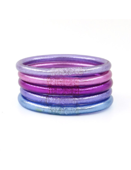 Lot de 5 joncs bouddhistes VIOLET 2