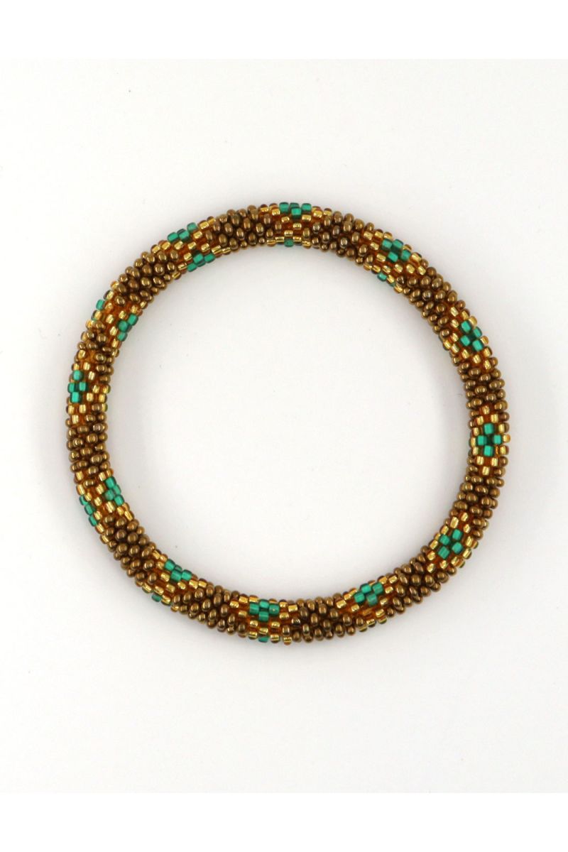 Bracelet Népalais E64 Bronze Or Vert