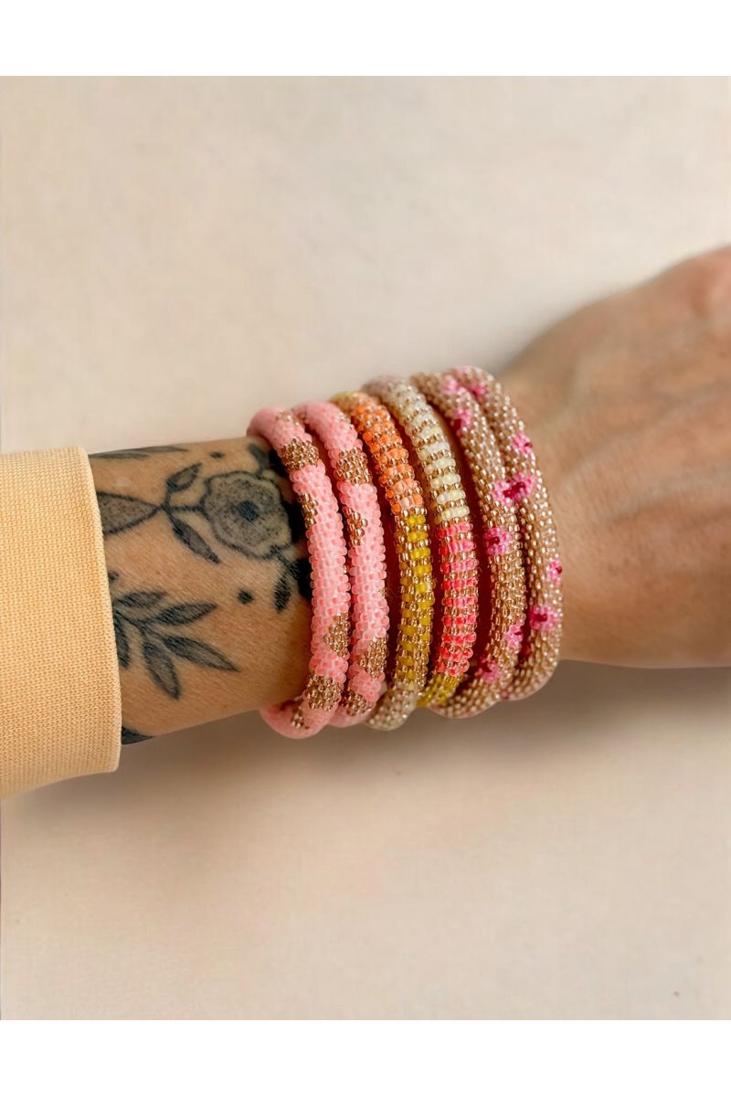 Bracelet Népalais E31 Champagne Rose