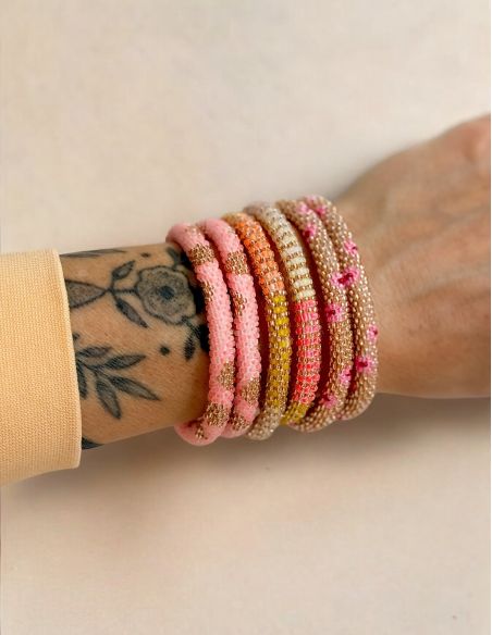 Bracelet Népalais E31 Champagne Rose