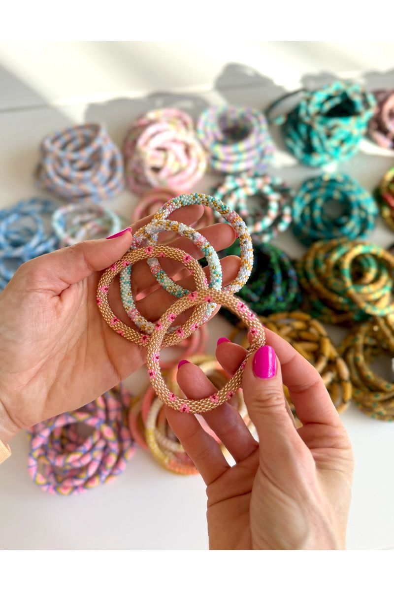 Bracelet Népalais E31 Champagne Rose