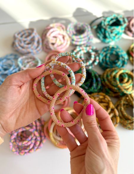 Bracelet Népalais E31 Champagne Rose