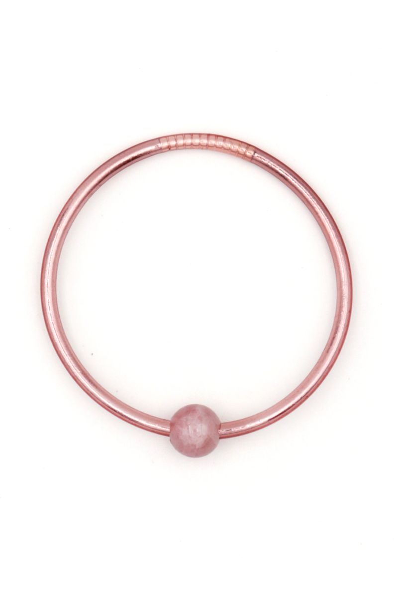 Thin ROSE GOLD Bangle with ROSE QUARTZ