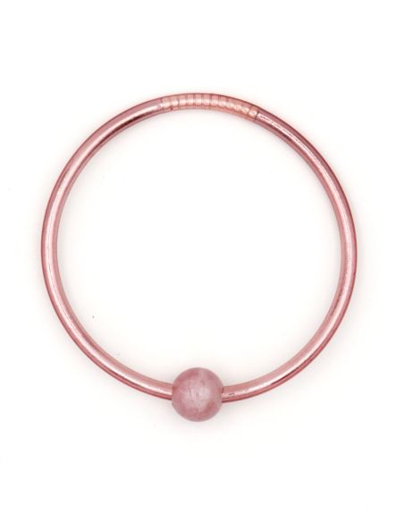 Thin ROSE GOLD Bangle with ROSE QUARTZ