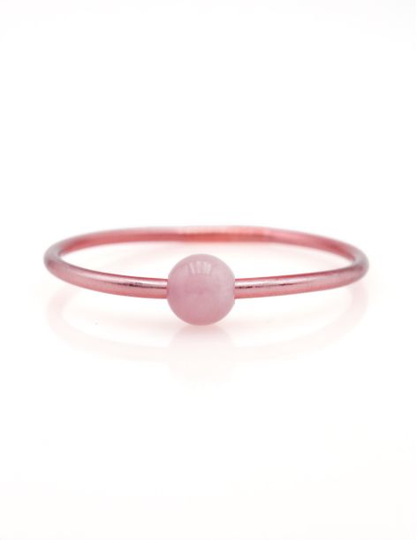 Thin ROSE GOLD Bangle with ROSE QUARTZ