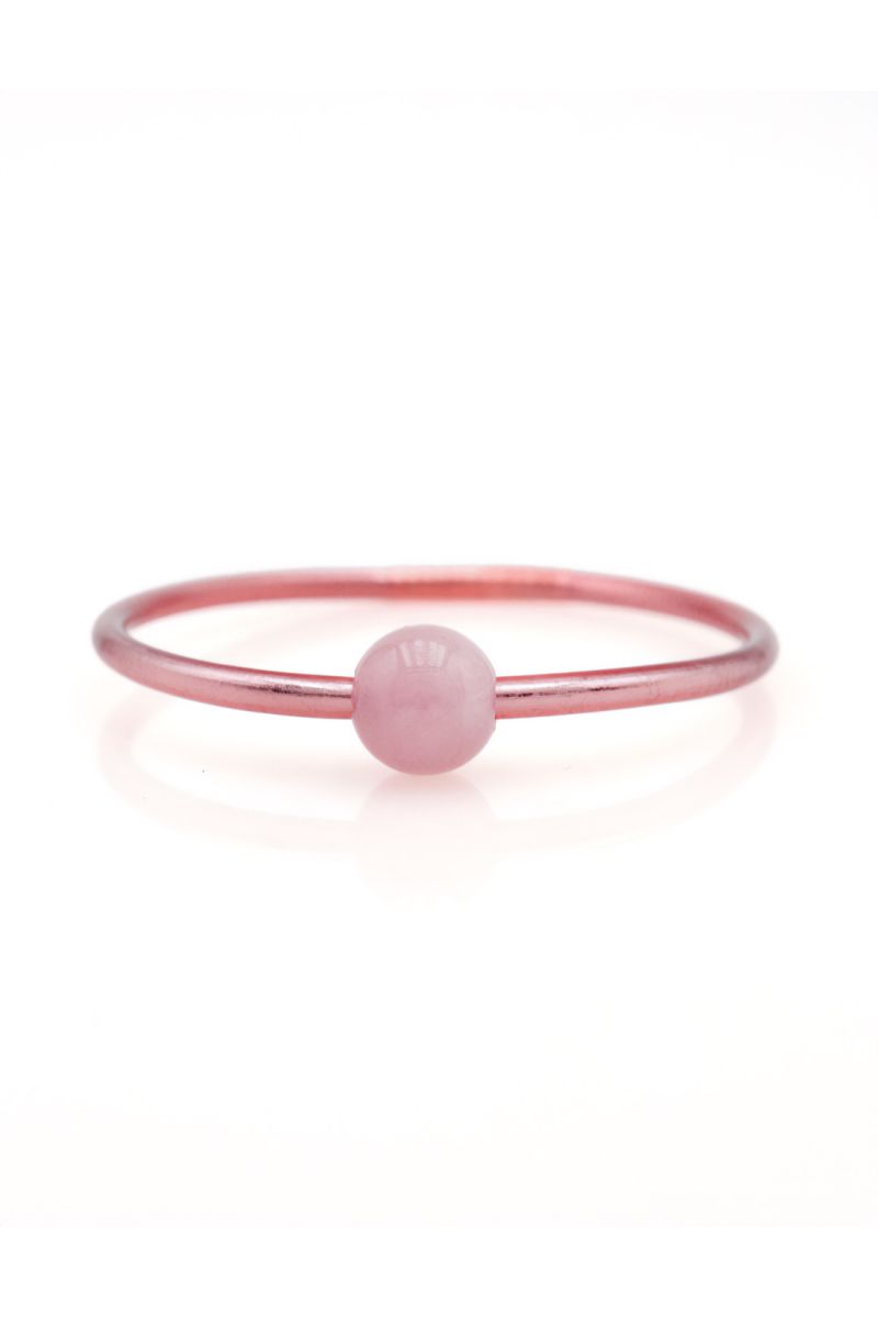 Thin ROSE GOLD Bangle with ROSE QUARTZ