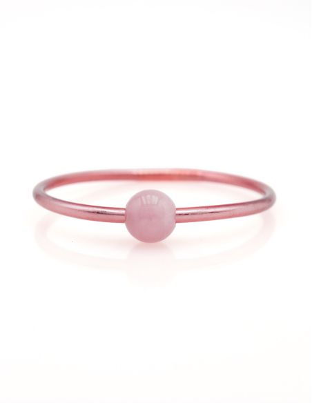 Thin ROSE GOLD Bangle with ROSE QUARTZ