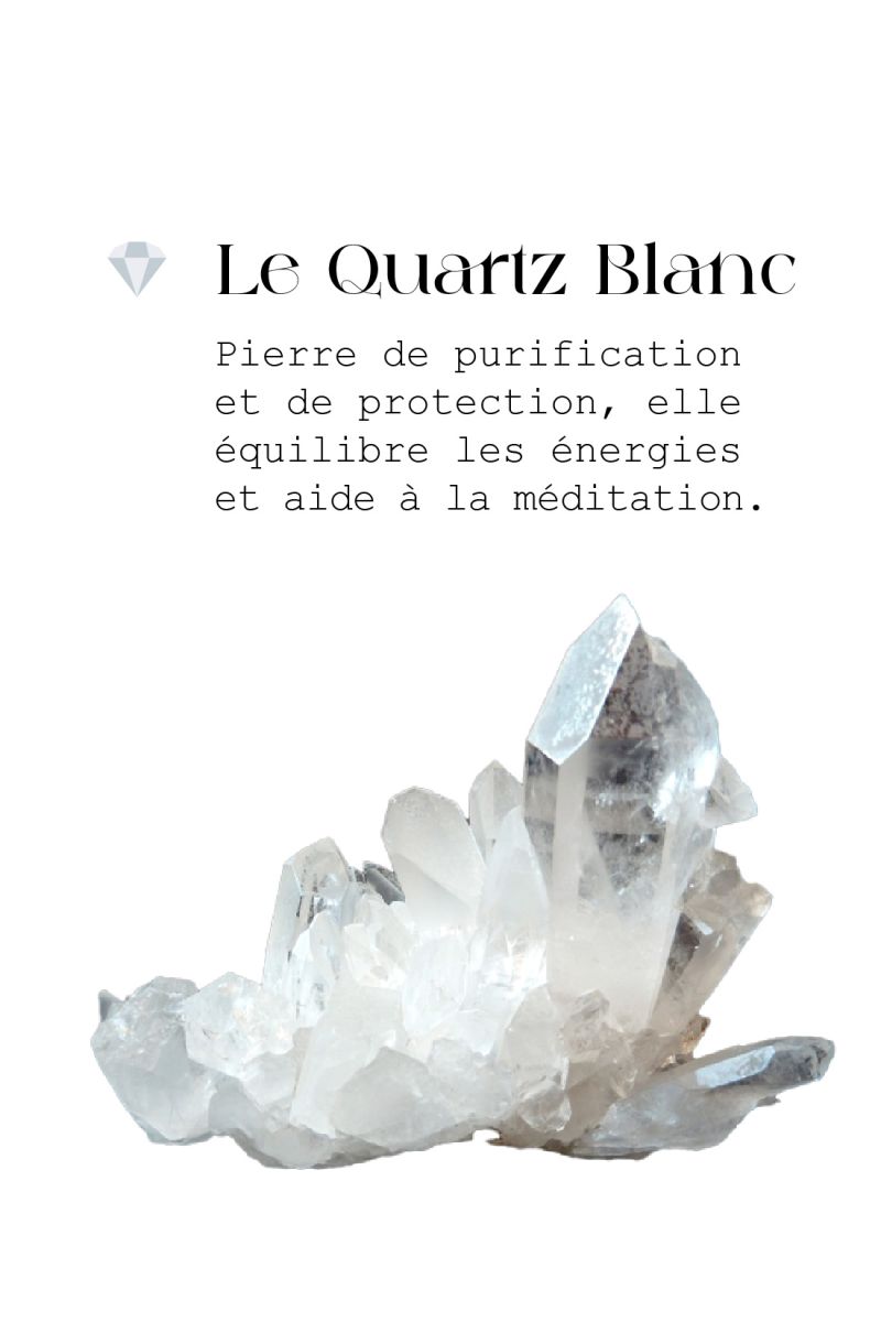 Thin SILVER Bangle with WHITE QUARTZ