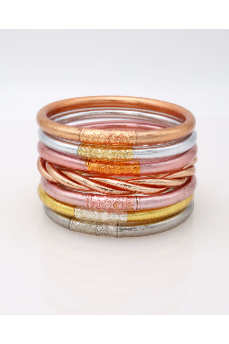 Jonc Bouddhiste ROSE GOLD avec mantra ABRICOT