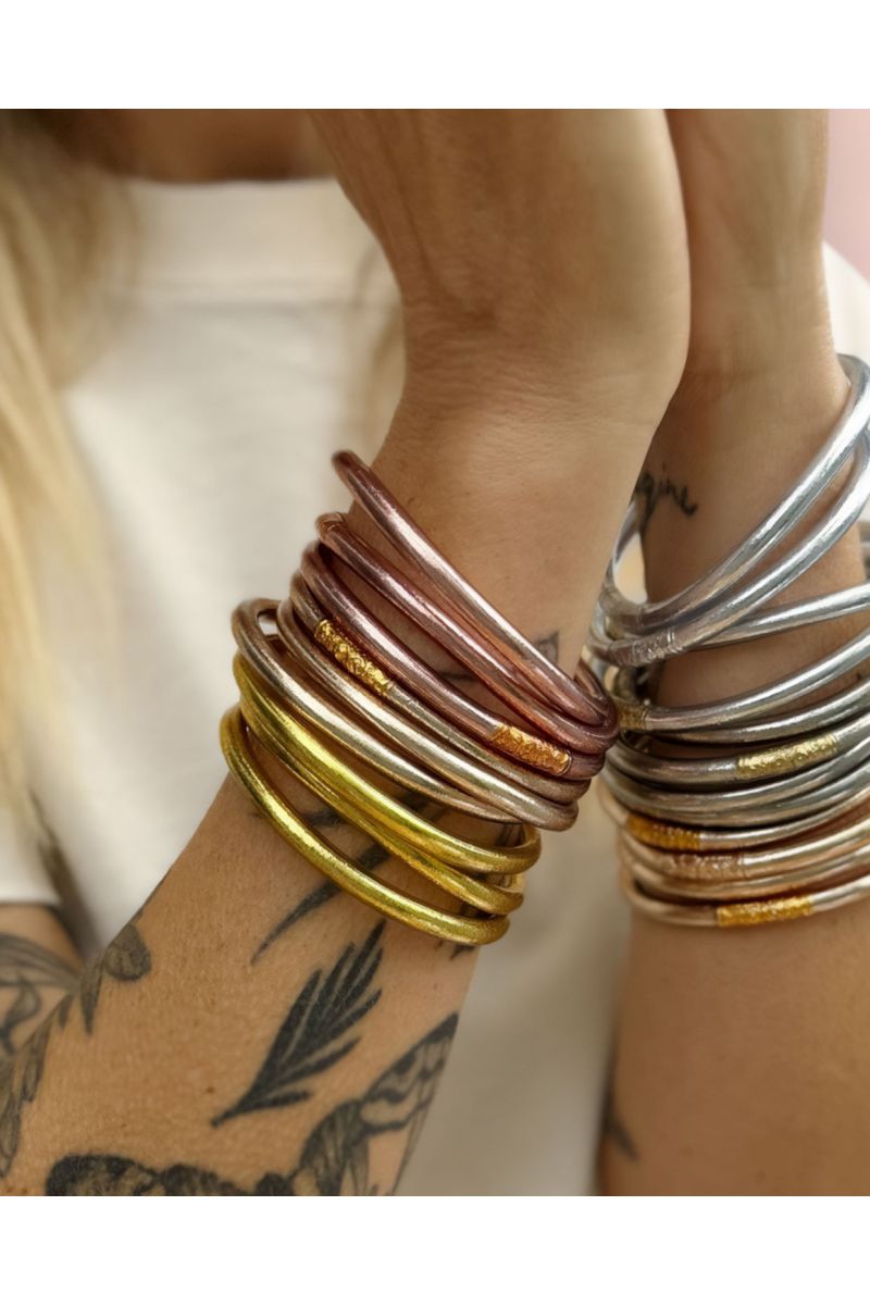 Jonc Bouddhiste ROSE GOLD avec mantra ABRICOT