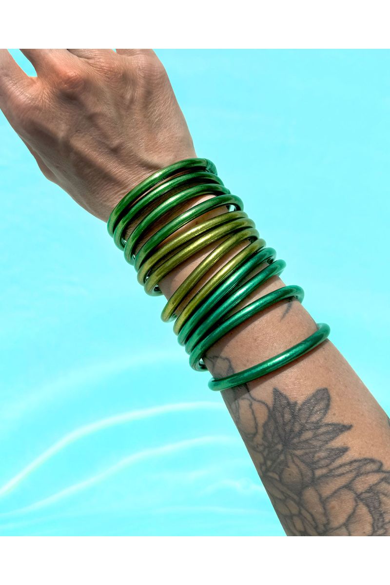 Jonc Bouddhiste Mantra VERT SCARABÉE