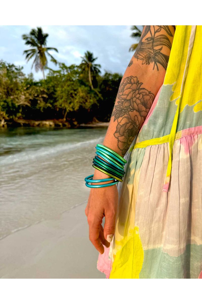 Jonc Bouddhiste Mantra TURQUOISE