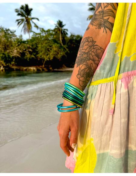 Jonc Bouddhiste Mantra TURQUOISE