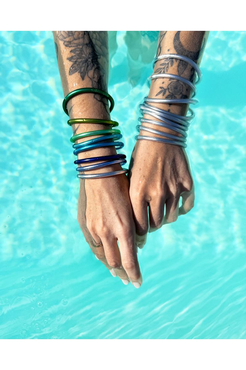 Jonc Bouddhiste Mantra BLEU PACIFIQUE