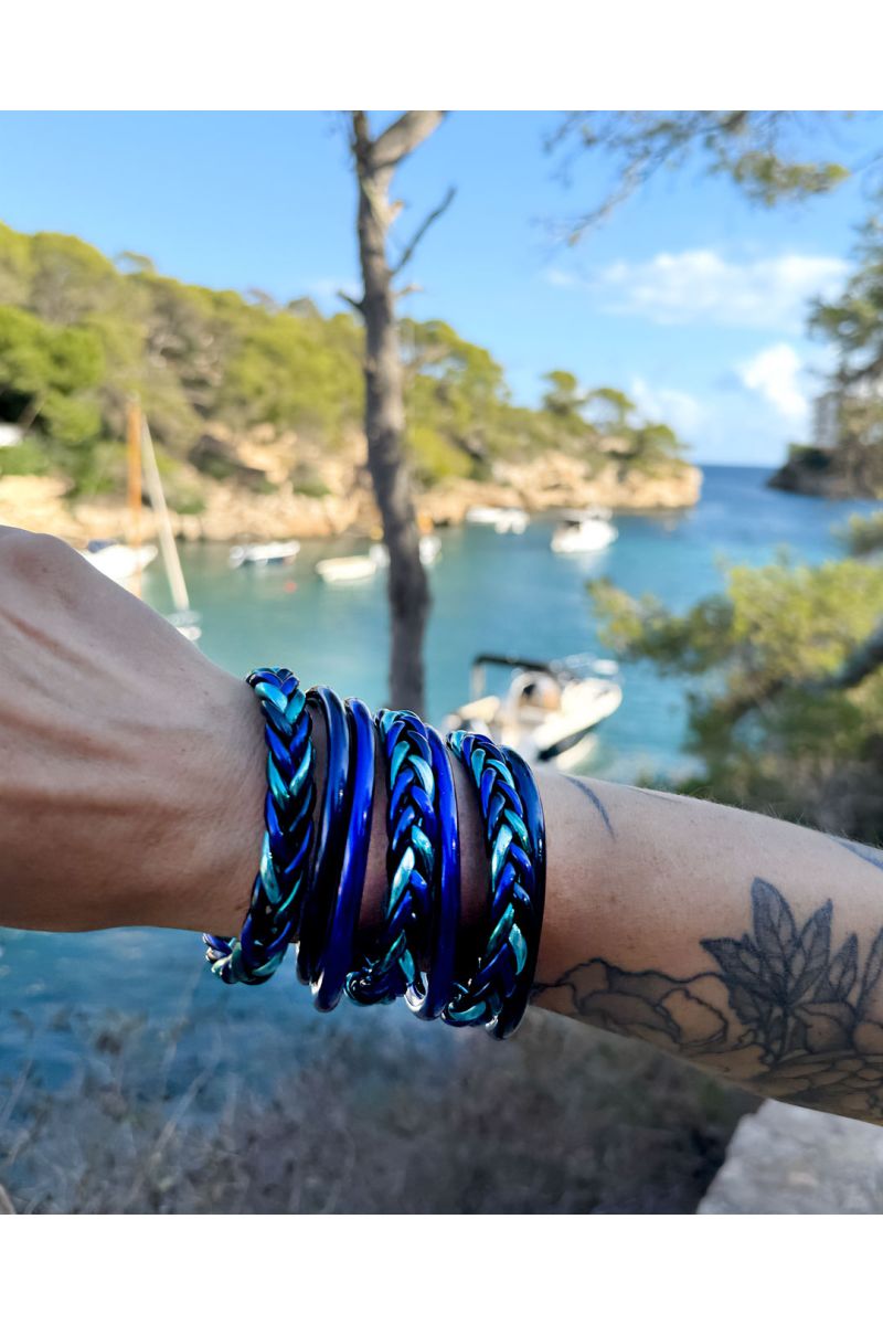 Jonc Bouddhiste Mantra BLEU NUIT