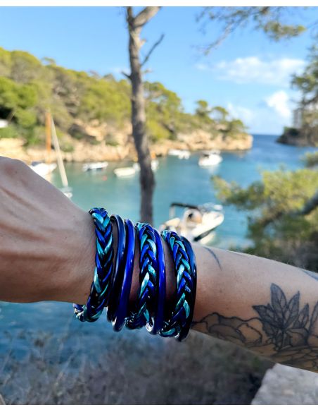 Jonc Bouddhiste Mantra BLEU NUIT