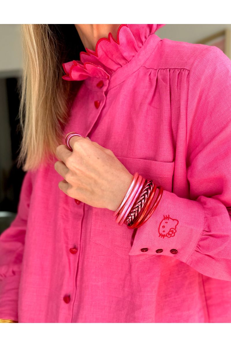 Jonc Bouddhiste Mantra CERISE