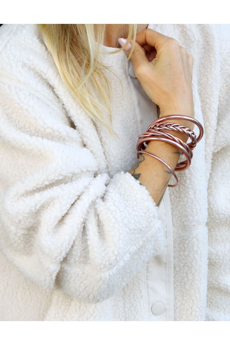 Jonc Bouddhiste tressé Rose Gold