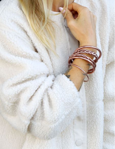 Jonc Bouddhiste tressé Rose Gold