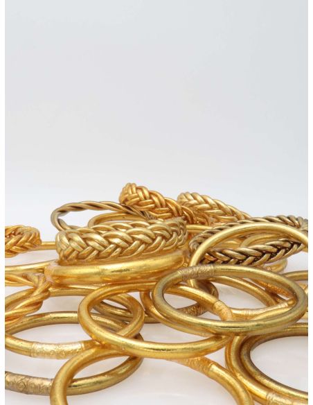 Jonc double tresse DORÉ CLAIR