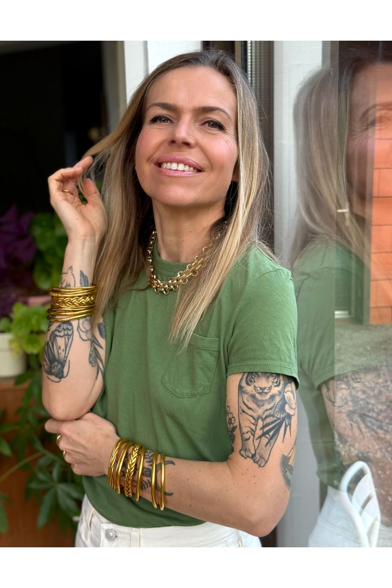 Jonc double tresse DORÉ CLAIR