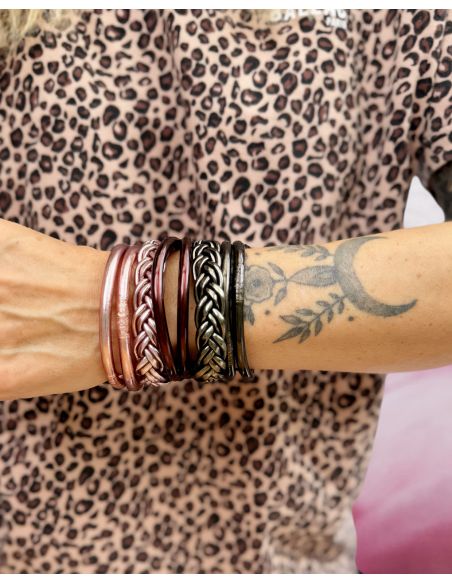 Jonc double tresse ROSE GOLD
