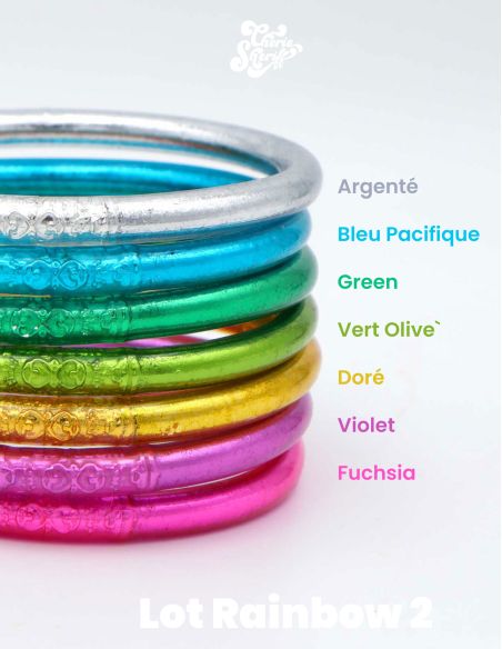 copy ofSet of 7 Buddhist mantra bangles RAINBOW PASTEL 2