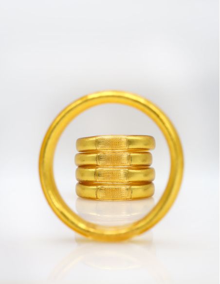 Buddhist Bangle Talisman 12mm LIGHT GOLD