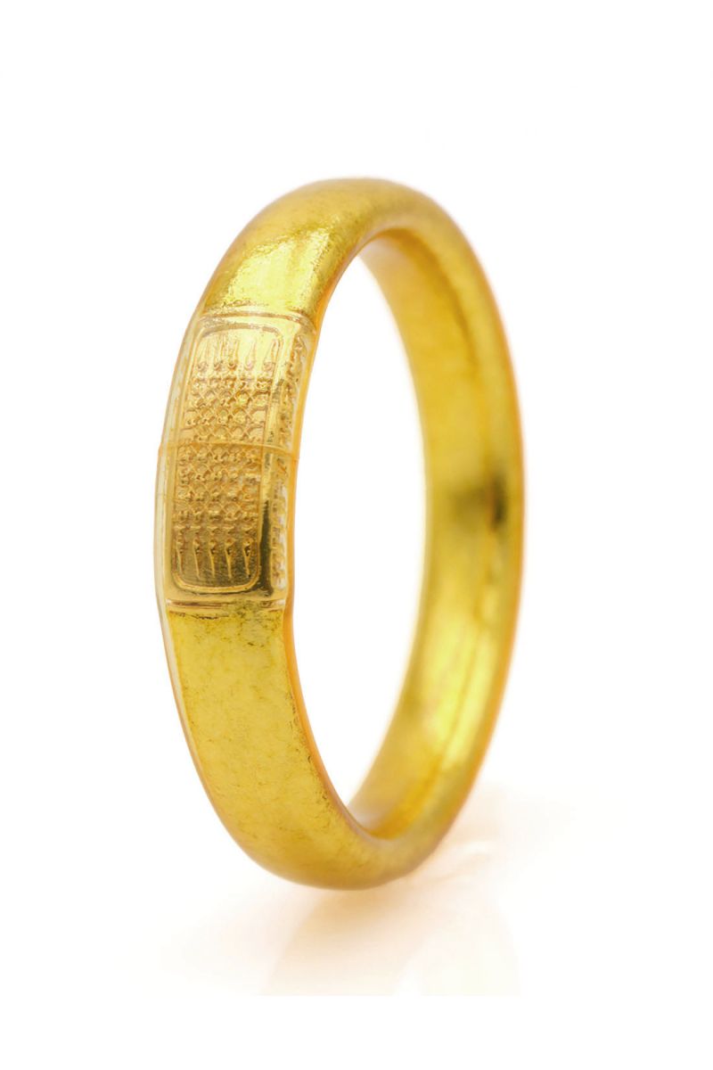 Buddhist Bangle Talisman 12mm LIGHT GOLD