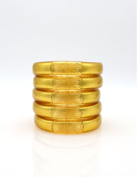 Buddhist Bangle Talisman 12mm LIGHT GOLD