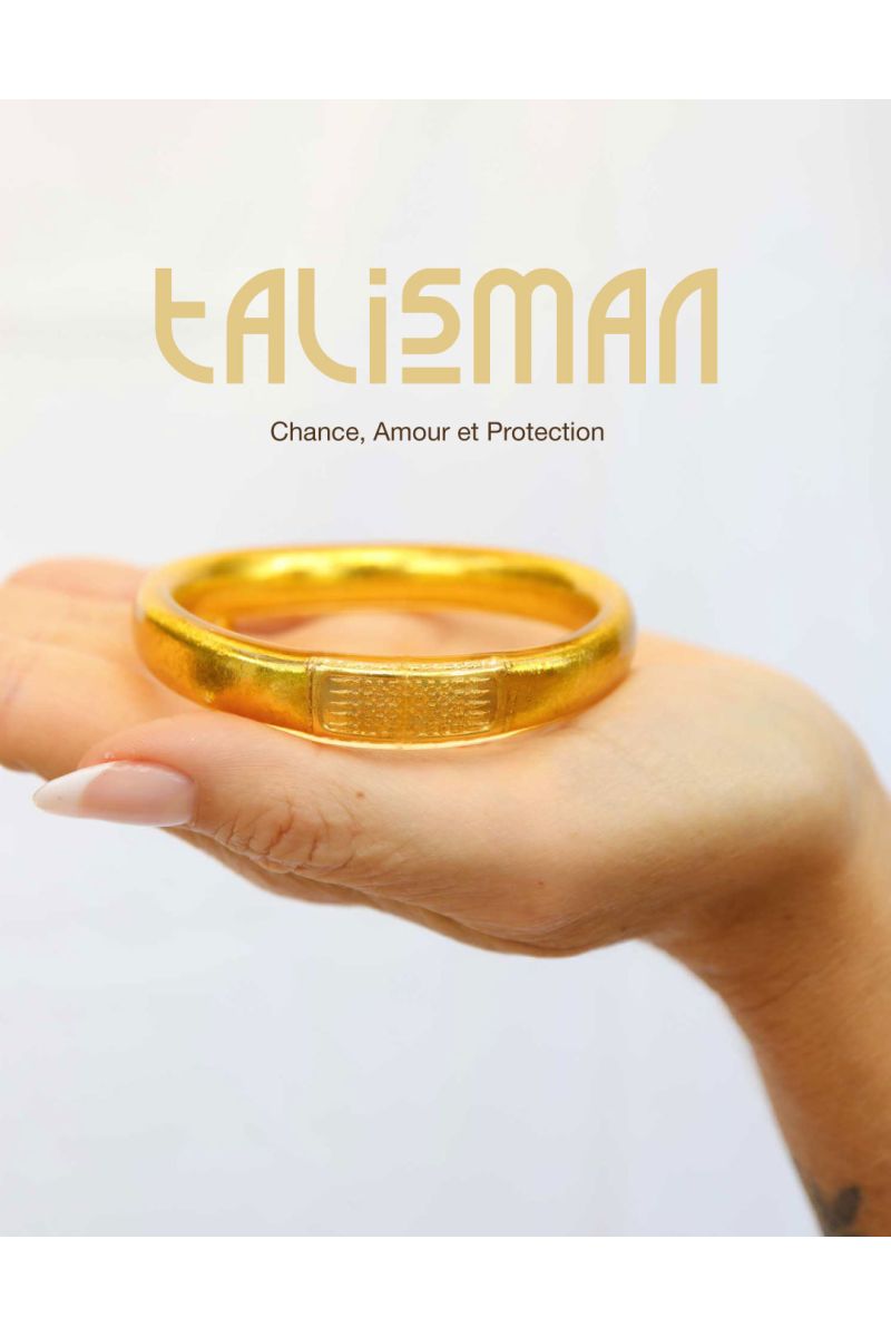 Buddhist Bangle Talisman 12mm LIGHT GOLD