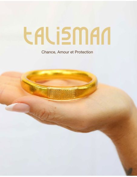 Buddhist Bangle Talisman 12mm LIGHT GOLD