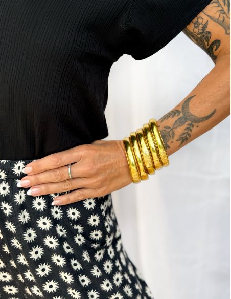 Buddhist Bangle Talisman 12mm LIGHT GOLD