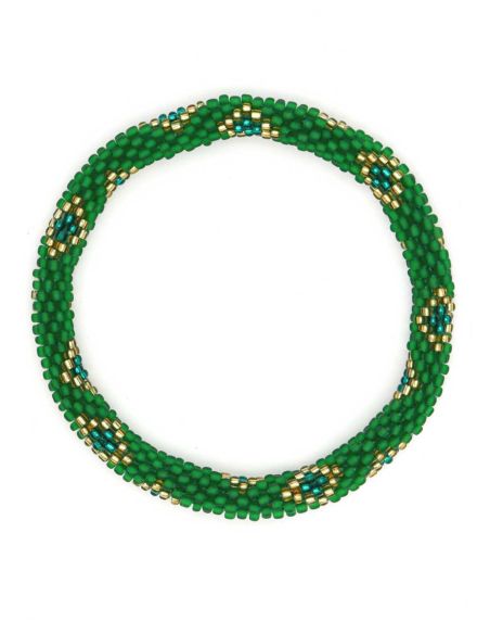 Bracelet Népalais G25 Vert Doré