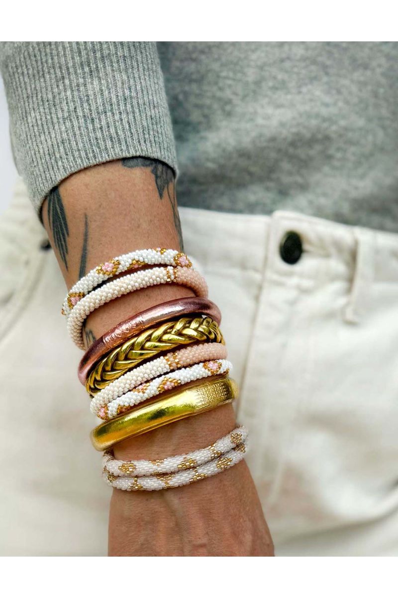 Bracelet Népalais G61 Beige Doré
