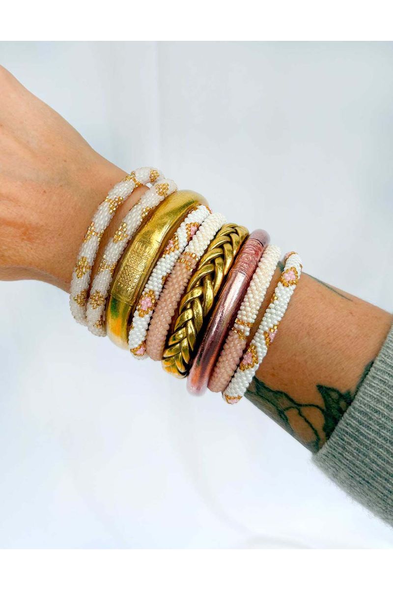 Bracelet Népalais G61 Beige Doré