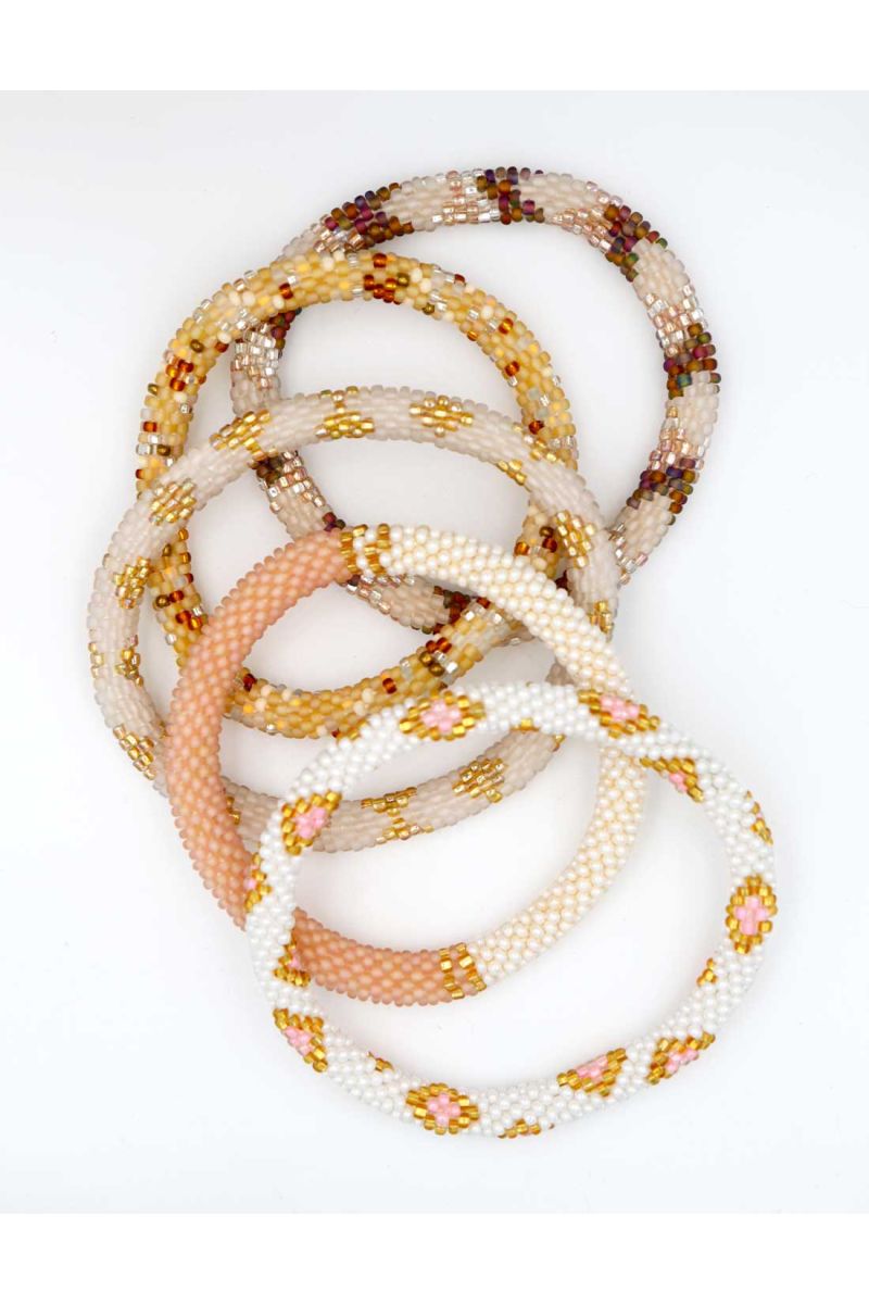 Bracelet Népalais G61 Beige Doré