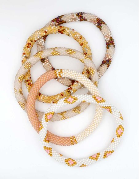Bracelet Népalais G61 Beige Doré