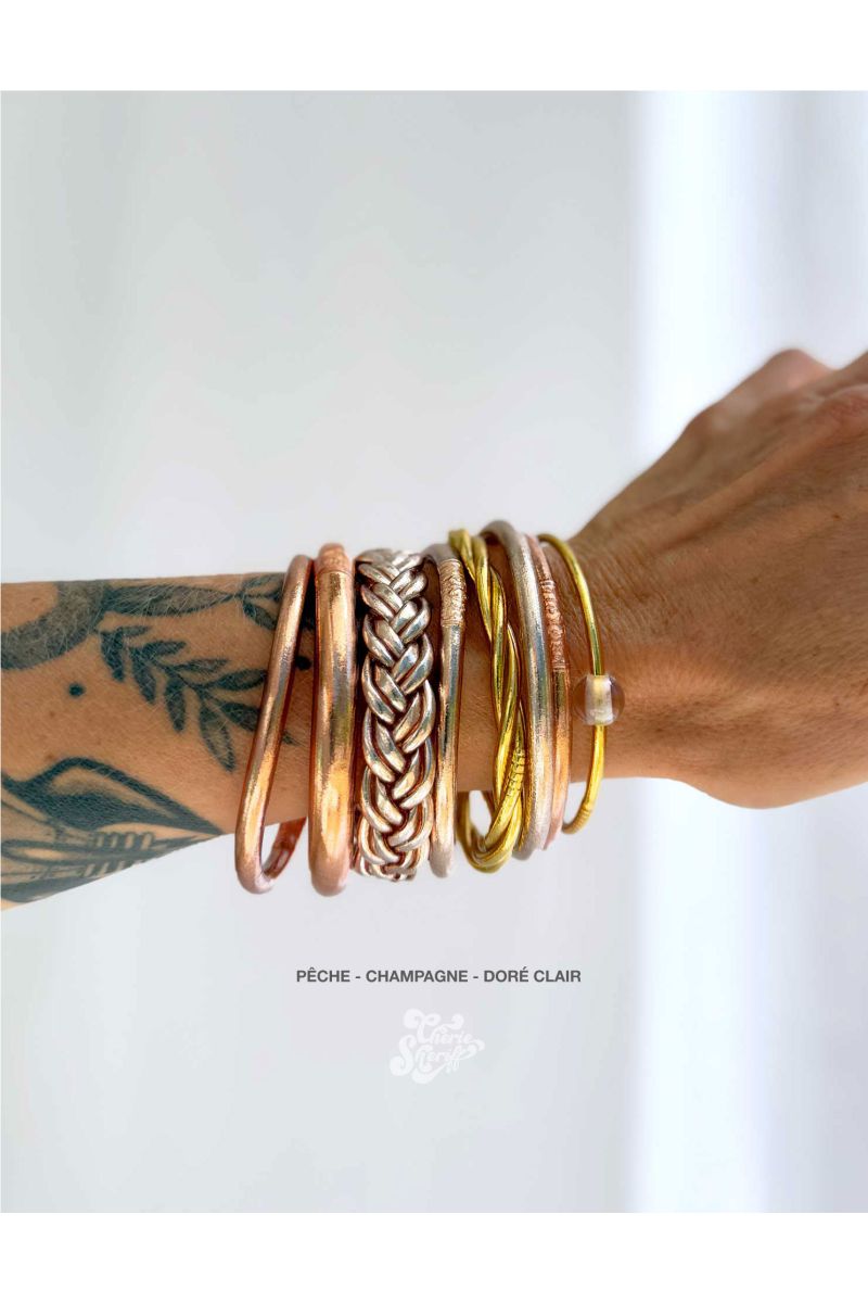 Jonc Bouddhiste Mantra CHAMPAGNE